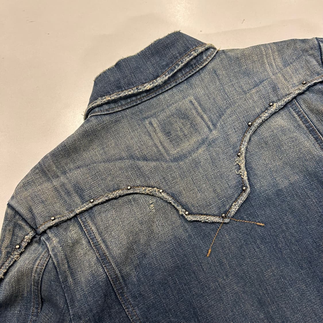[L] pearl jeans 스터드 웨스턴 데님 자켓 청자켓 A886 상품이미지9