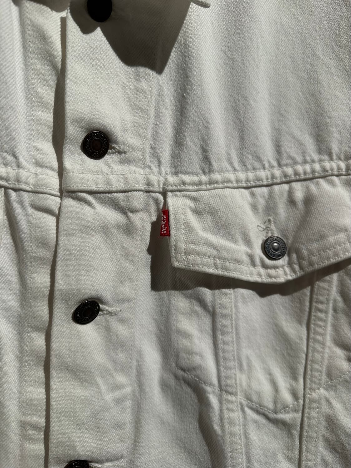 90s USA 빈티지 리바이스 70598-0251 화이트 트러커 데님자켓 상품이미지3