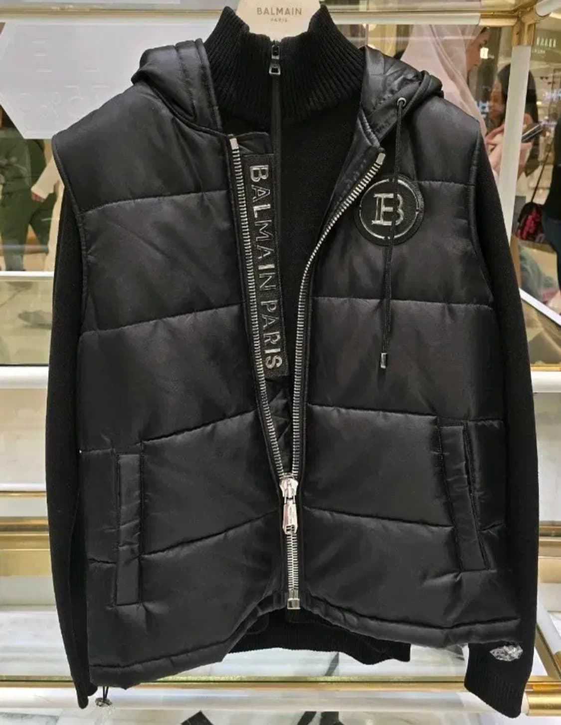 [Rare] 발망 실버 메탈릭 백로고 레이어드 콤비 자켓 XL 상품이미지1