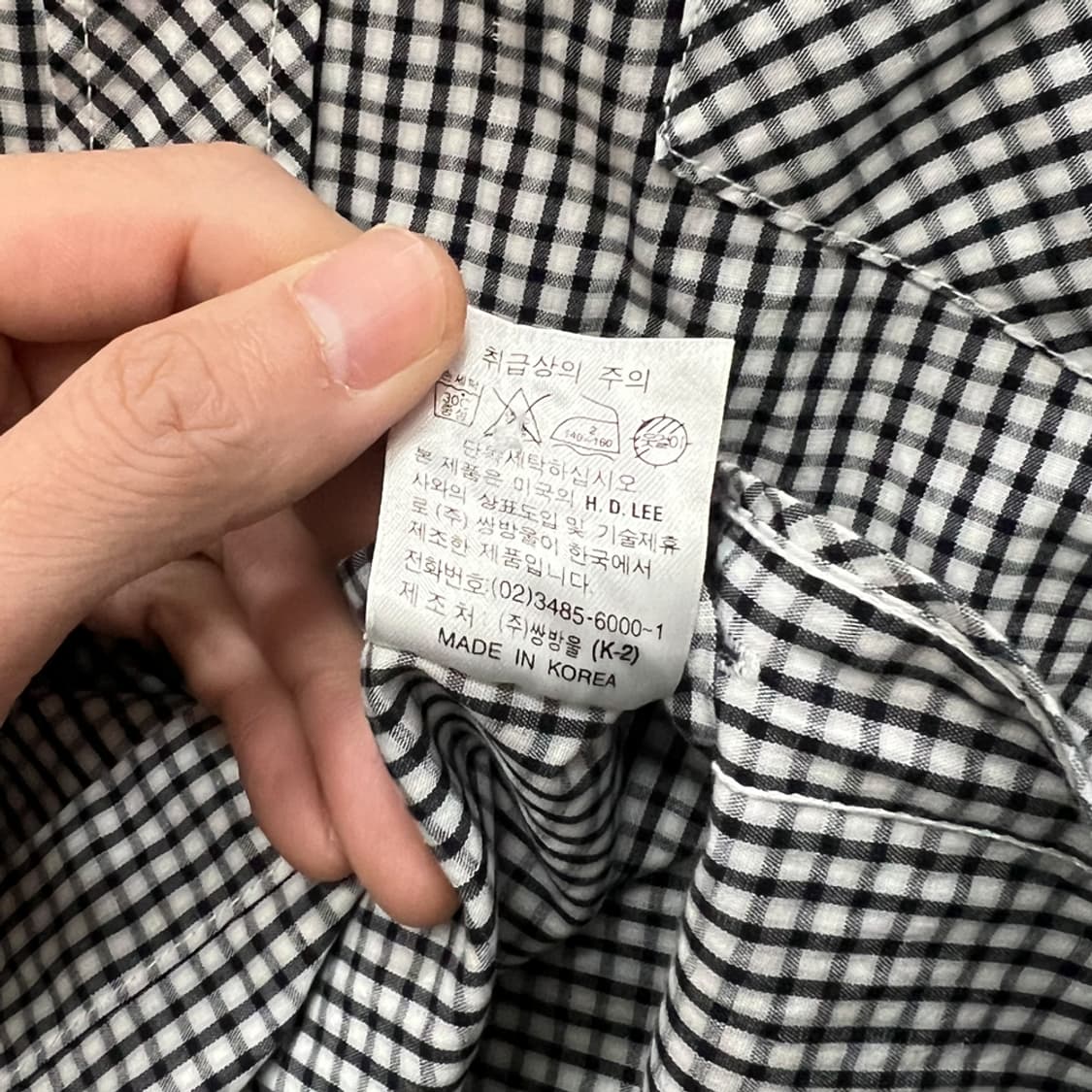 90s LEE 리 쌍방울 깅엄체크 셔츠 남방 105 상품이미지6