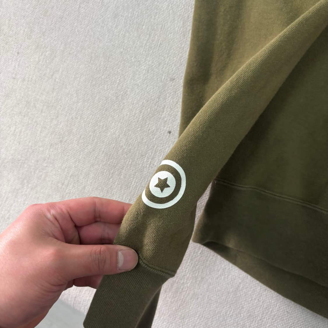 100 베이프 타이거 카키 반집업 후드티 상품이미지3