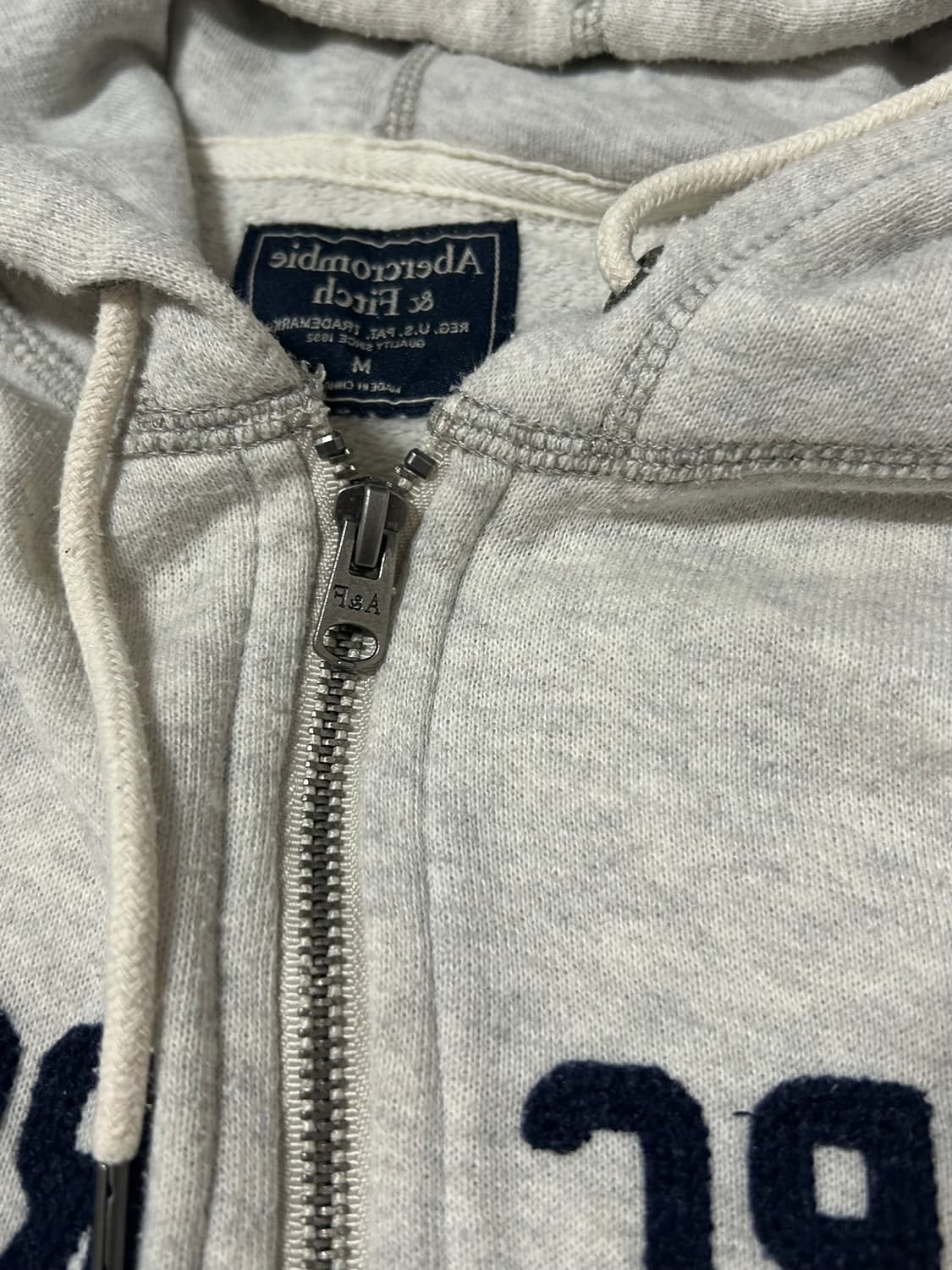 아베크롬비 멜란지 스티치 그레이 후드집업 y2k 상품이미지2