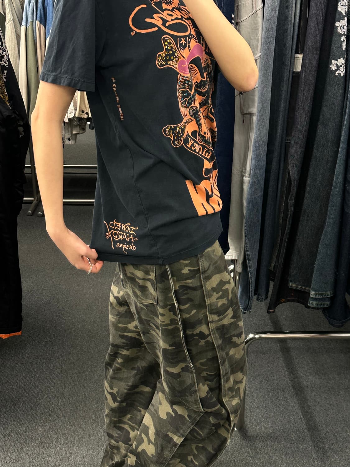 M)Ed Hardy 빈티지 스컬 큐빅 프린팅 반팔 상품이미지2