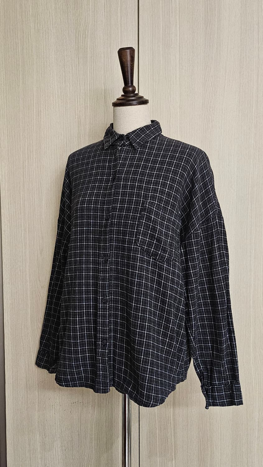 Stylish 체크 박시핏 따뜻한 휘뚜루마뚜루 남방셔츠 55~77 상품이미지3