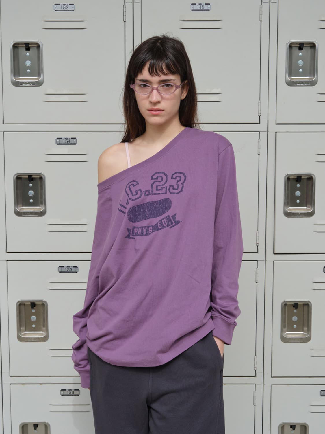 Off-Shoulder Jersey Tee (Violet) 상품이미지1