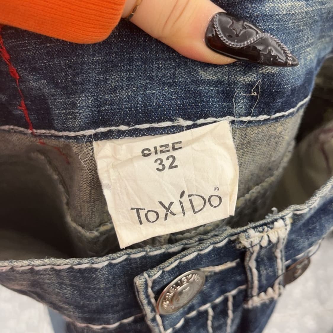 트루릴리전 빌리슈퍼티 키치 캐주얼 스티치 데님팬츠 32인치 C08630 상품이미지6