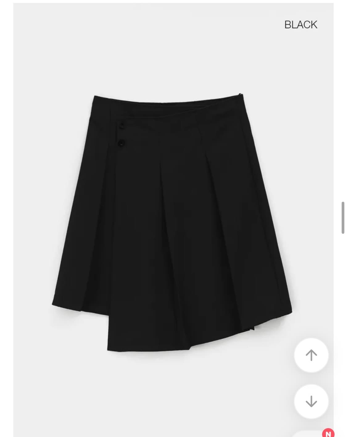 블랙업 스텔비 플리츠 랩 미디스커트 상품이미지2