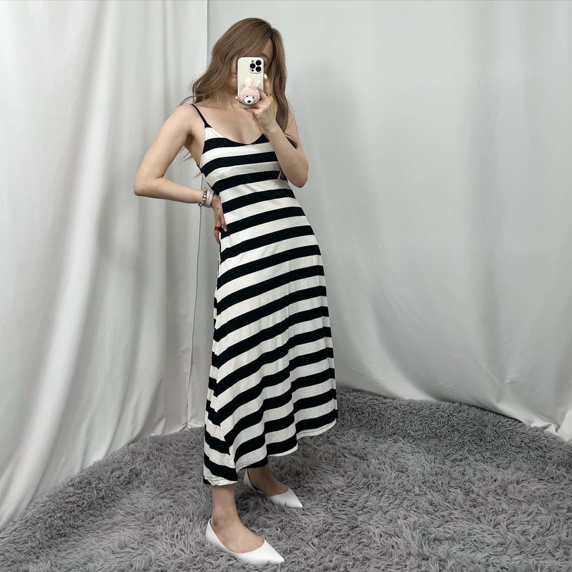 스트라이프 원피스 세트 상품이미지3
