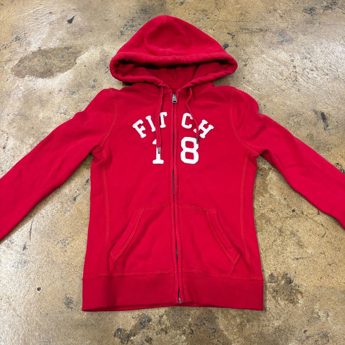 아베크롬비 레드 딱붙 후드집업 상품이미지3