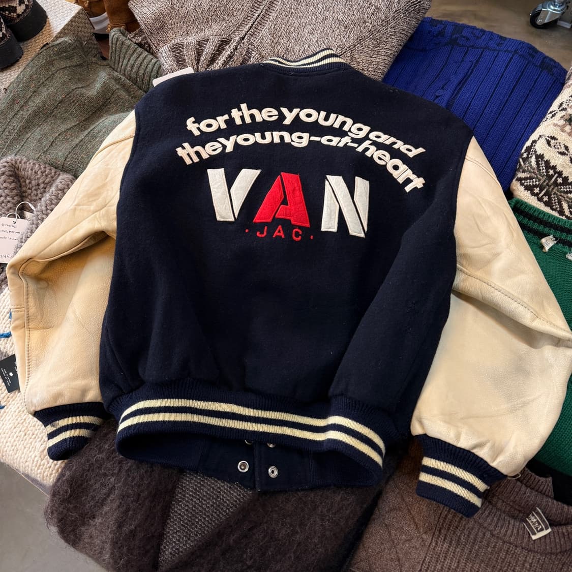 80'S 마이클 잭슨 BAD 반 작 VAN JAC 오리지널 바시티 자켓 상품이미지6