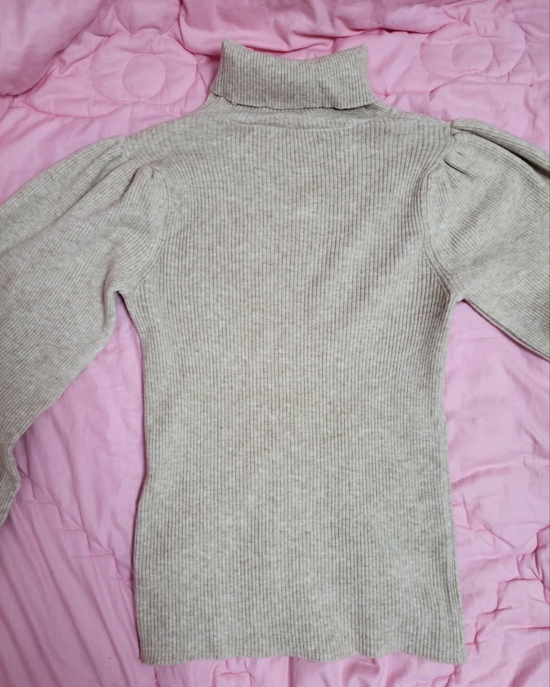 급처새상품!플라스틱아일랜드 소매벌룬 하이넥골지니트목폴라티셔츠 오즈세컨st 상품이미지2