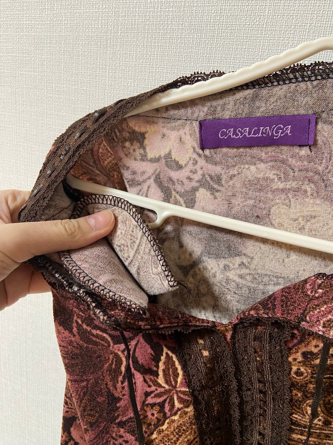 일본 빈티지 에스닉 보헤미안 페이즐리 패턴 블라우스 상품이미지6