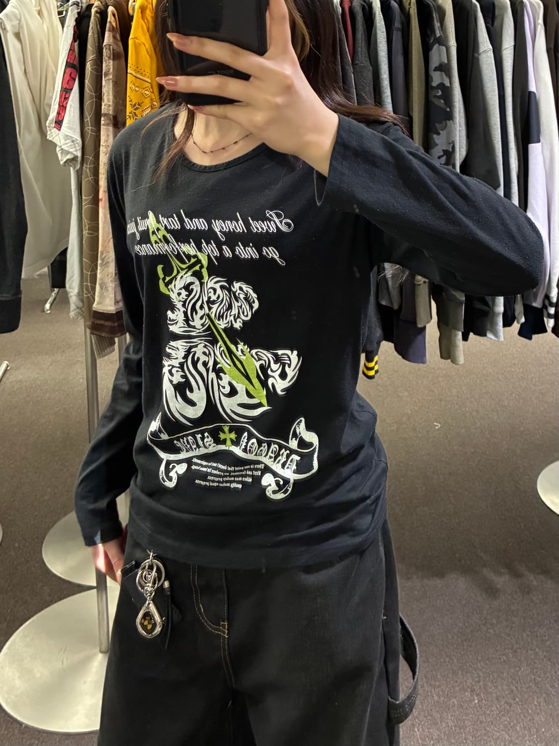 M)Japanese vintage 여성 프린팅 롱슬리브 상품이미지2