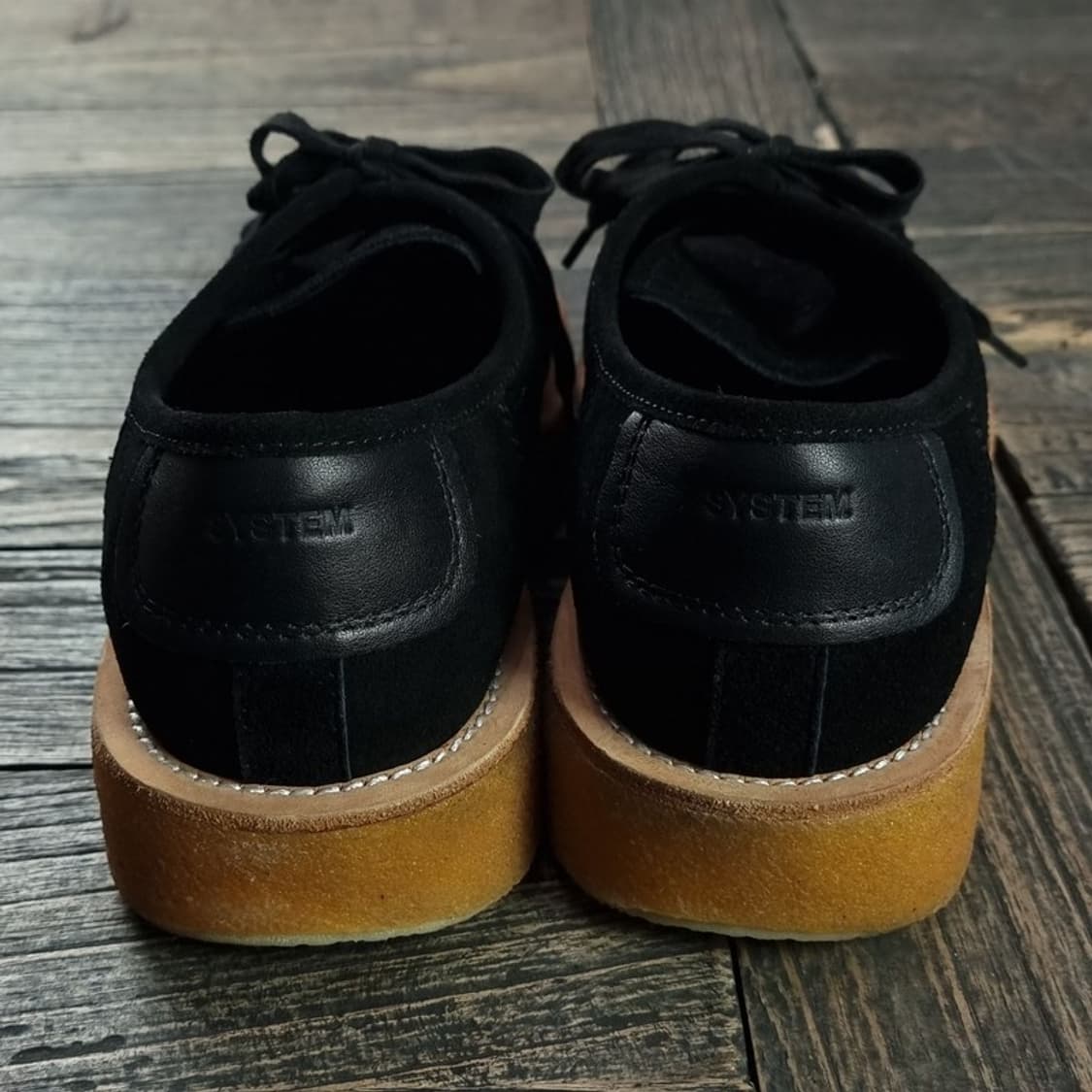 [시스템옴므] 크레페솔 스웨이드 모카 슈즈 블랙 M18158 상품이미지5