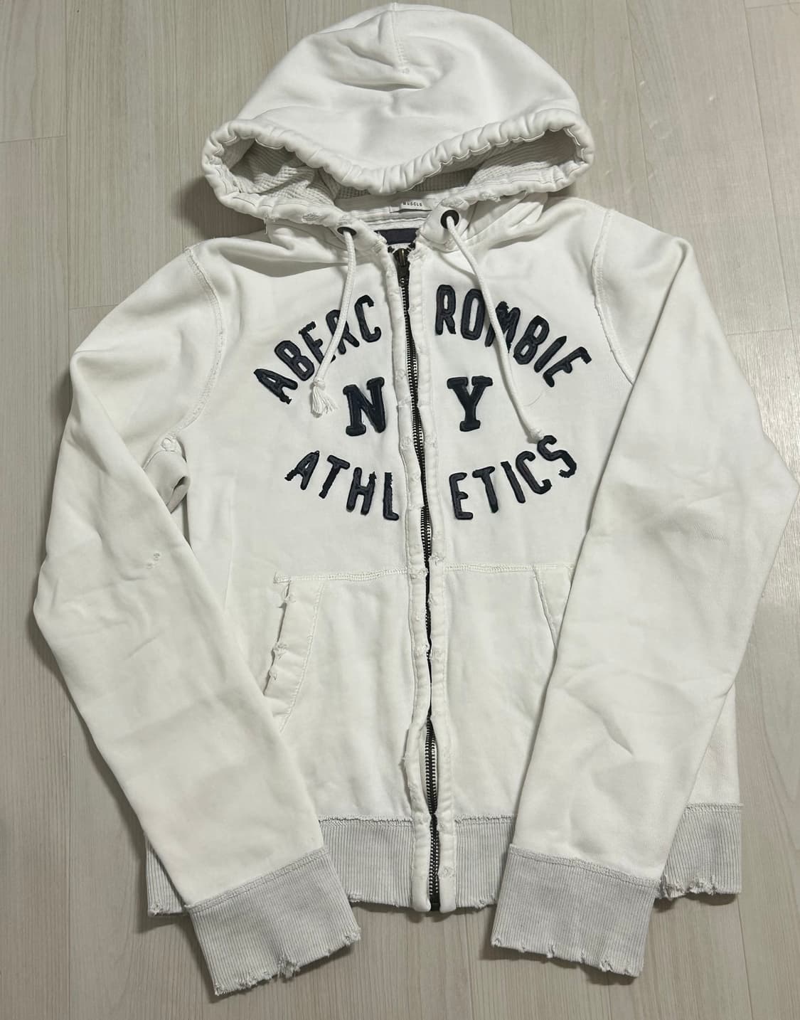 초희귀 대장급 아베크롬비 아치로고 데미지디테일 오버핏 양홍원 후드집업 상품이미지1