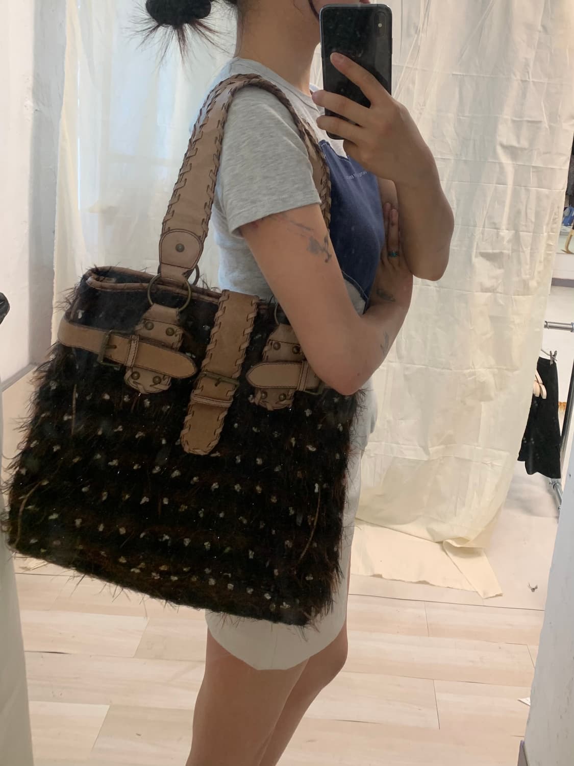 mixed fabric tote bag 상품이미지7