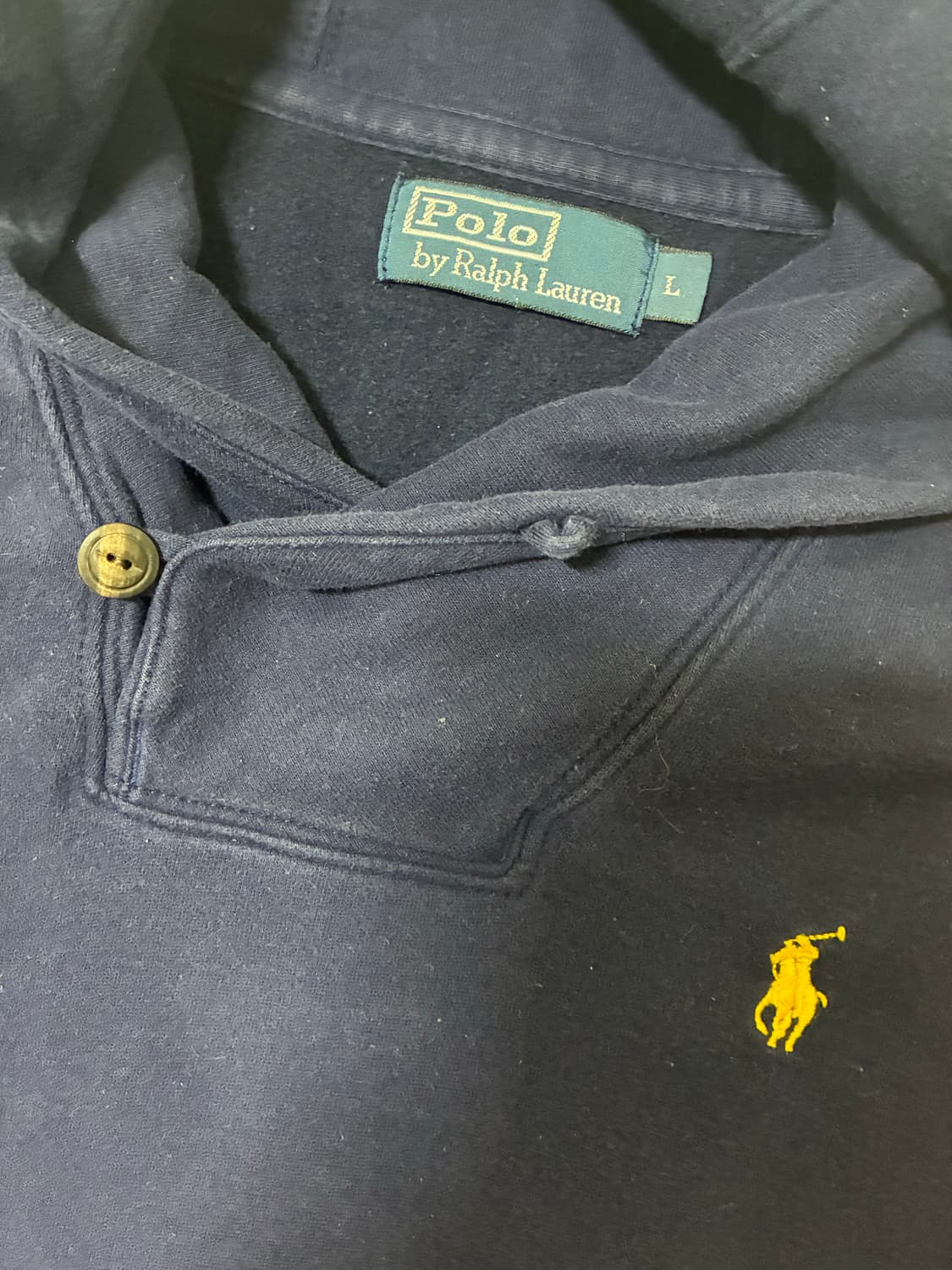 폴로 랄프로렌 옐로우 포니 숄카라 스웻셔츠(L) 상품이미지3