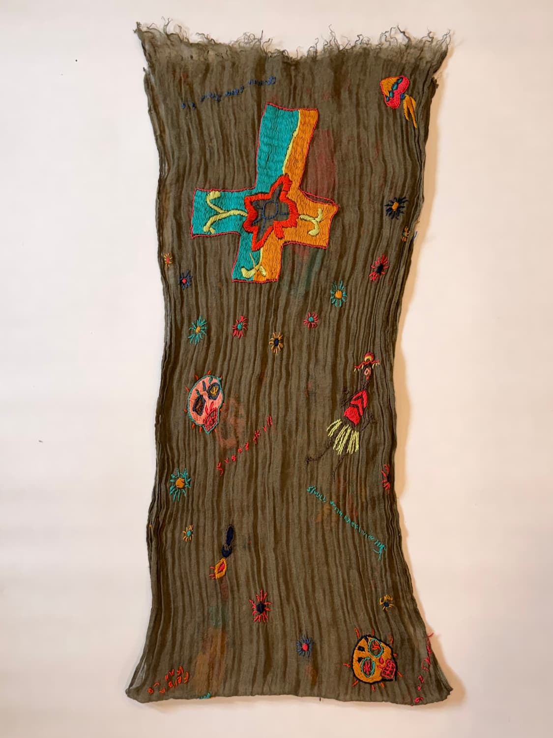 KAPITAL Embroidery Ring Stole (Olive) 상품이미지4