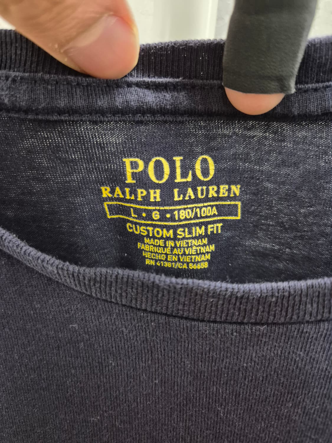 폴로 랄프로렌 네이비 커스텀 슬림핏 티셔츠 L 상품이미지4