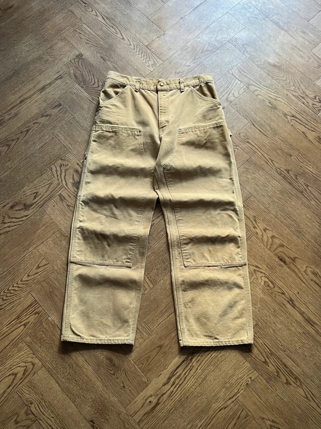 [34]90's 칼하트 유니온메이드 USA 빈티지 페이딩 더블니 워크팬츠 상품이미지1