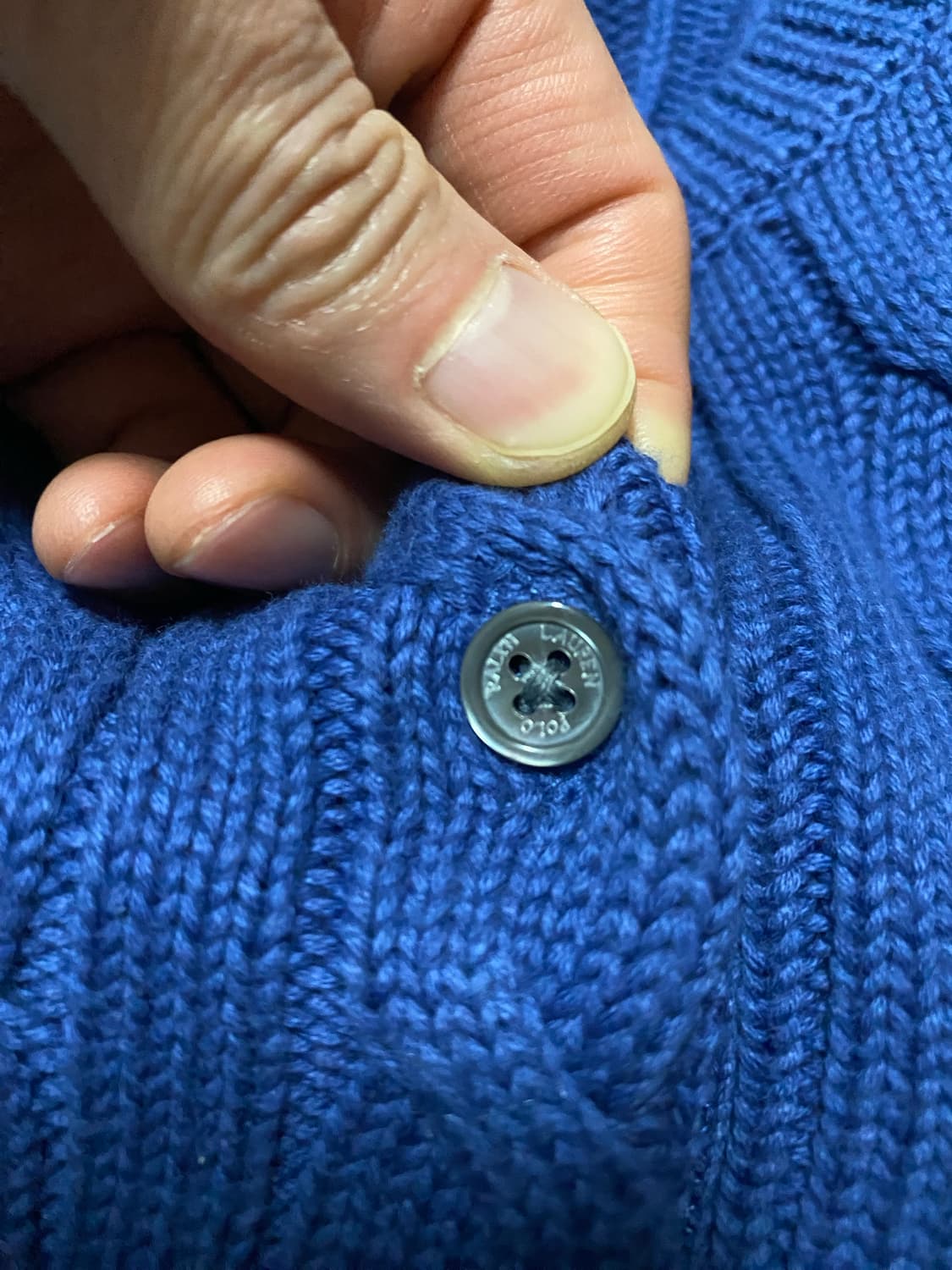 급처. 새상품 최신형 화이트라벨 QR택 폴로 케이블 코튼 크루넥 가디건 상품이미지9