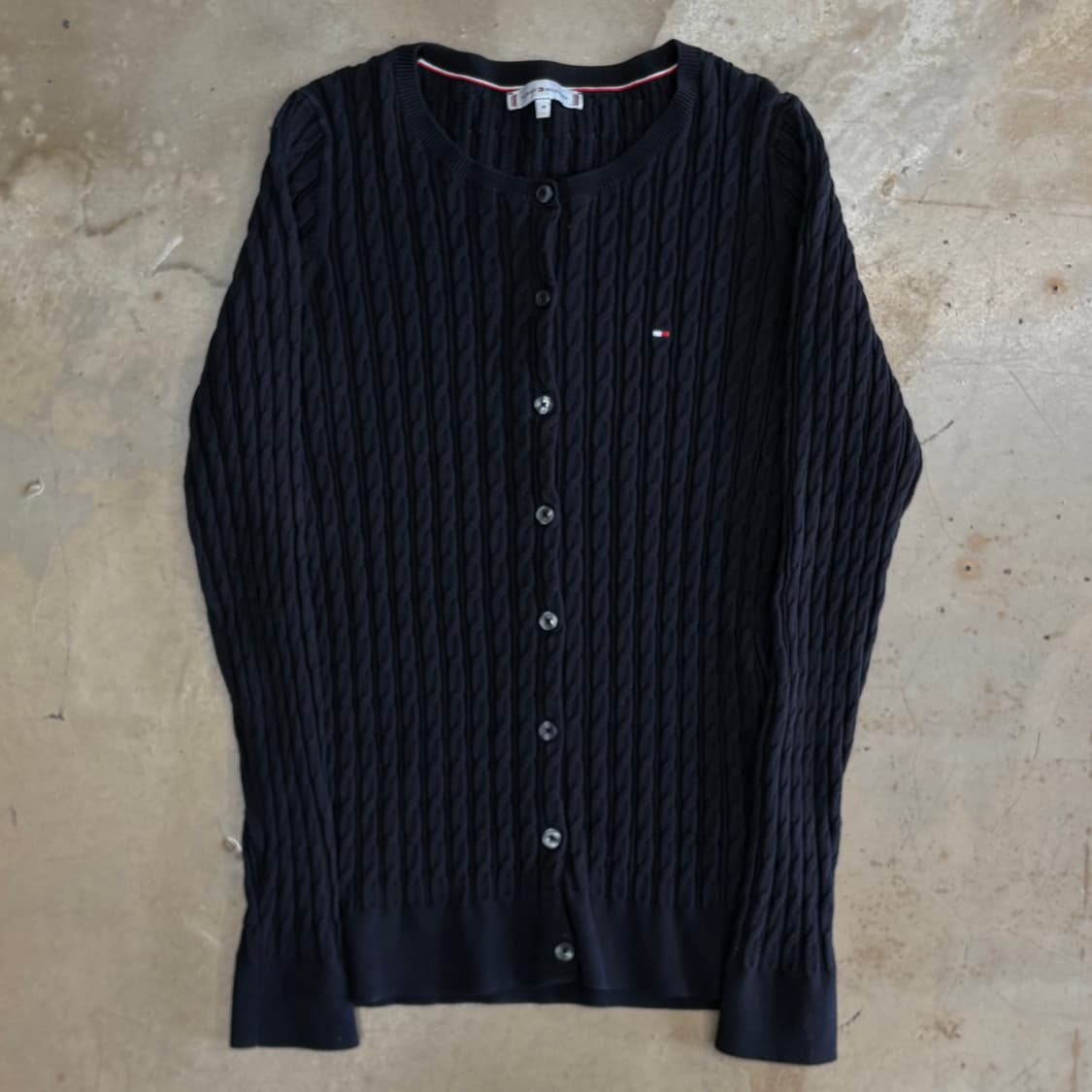 M 타미힐피거 여성용 블랙 케이블 니트 가디건 상품이미지2