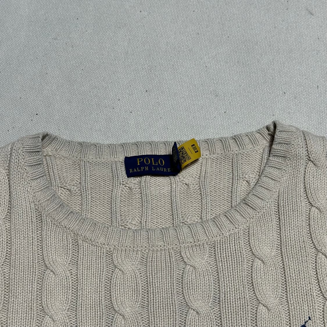 L 폴로랄프로렌 여성용 아이보리 케이블 니트 상품이미지8