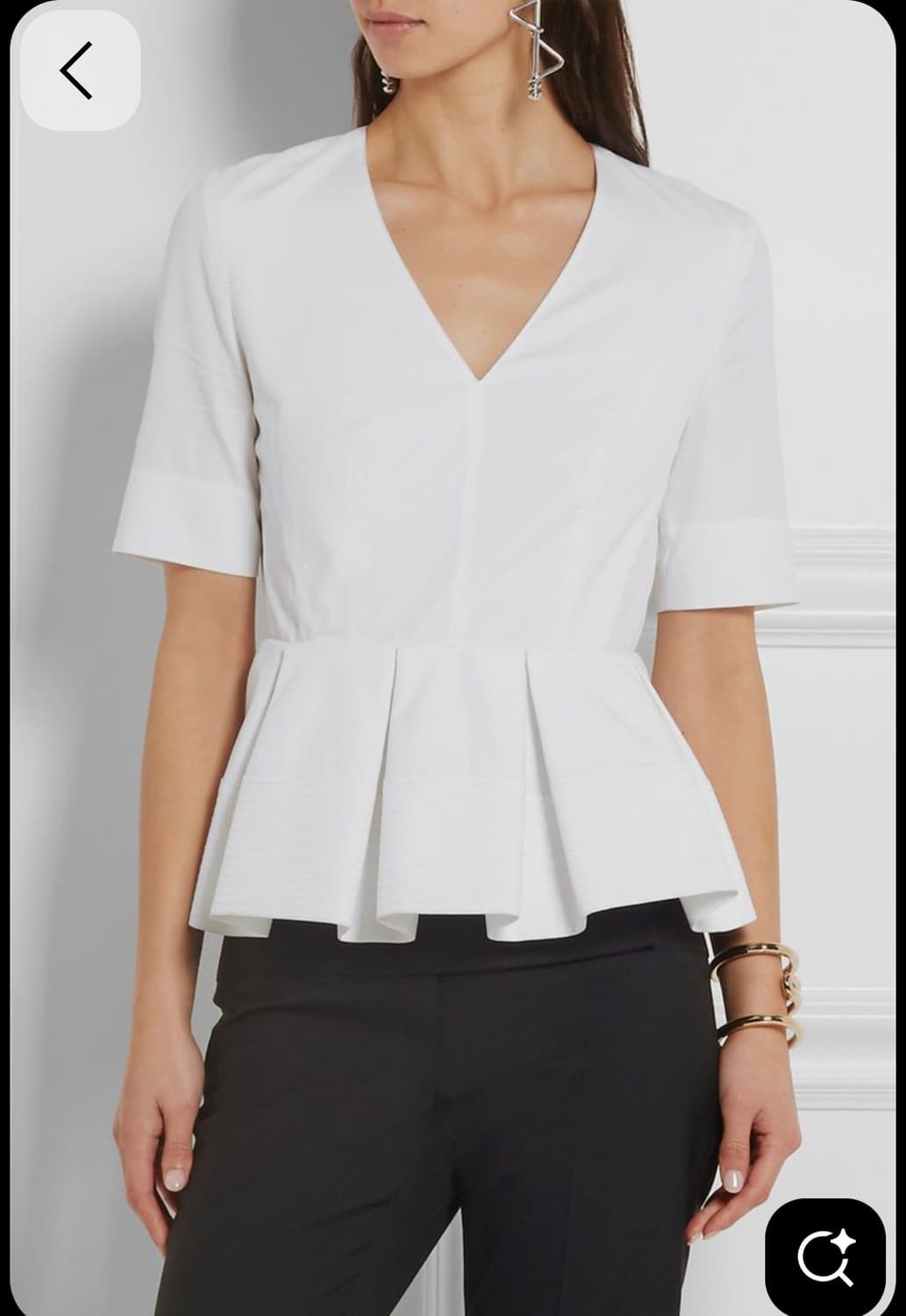 새상품 발렌시아가(Balenciaga)의 V넥 페플럼 헴 탑입 상품이미지3