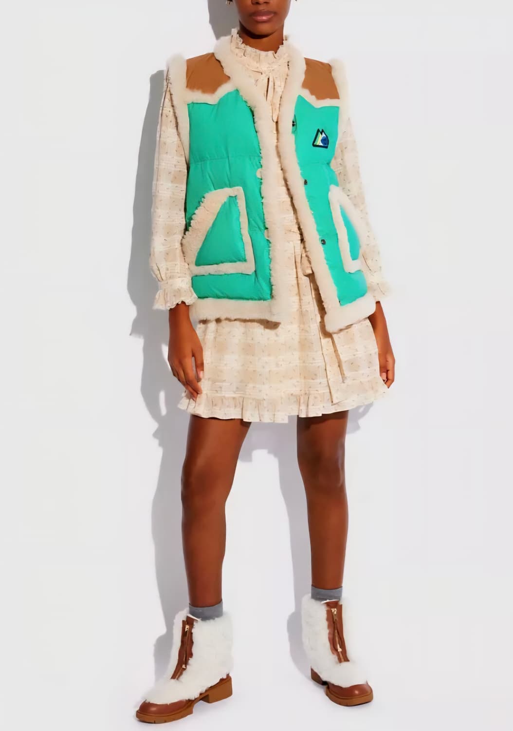 코치 Schott 콜라보 패딩 베스트 (정품) 상품이미지7