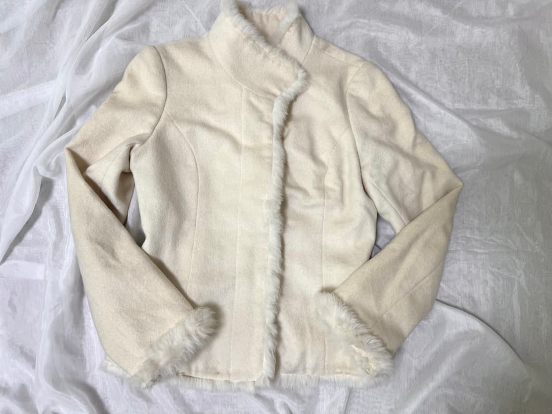 하이넥 퍼 자켓 코트 핀터깔 상품이미지4