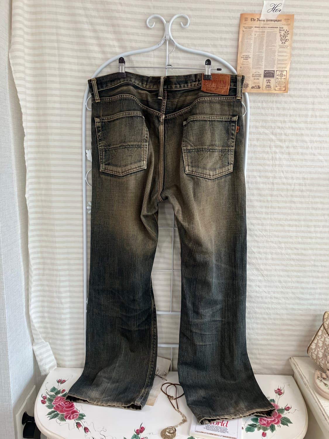 빈티지 에드윈 골드 워싱 데님 팬츠 879 y2k 스트릿 모리 갸루 일본 상품이미지2