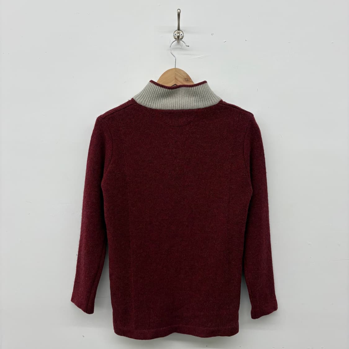 아르마니 AJ 하프집업 니트 버건디 M 상품이미지4