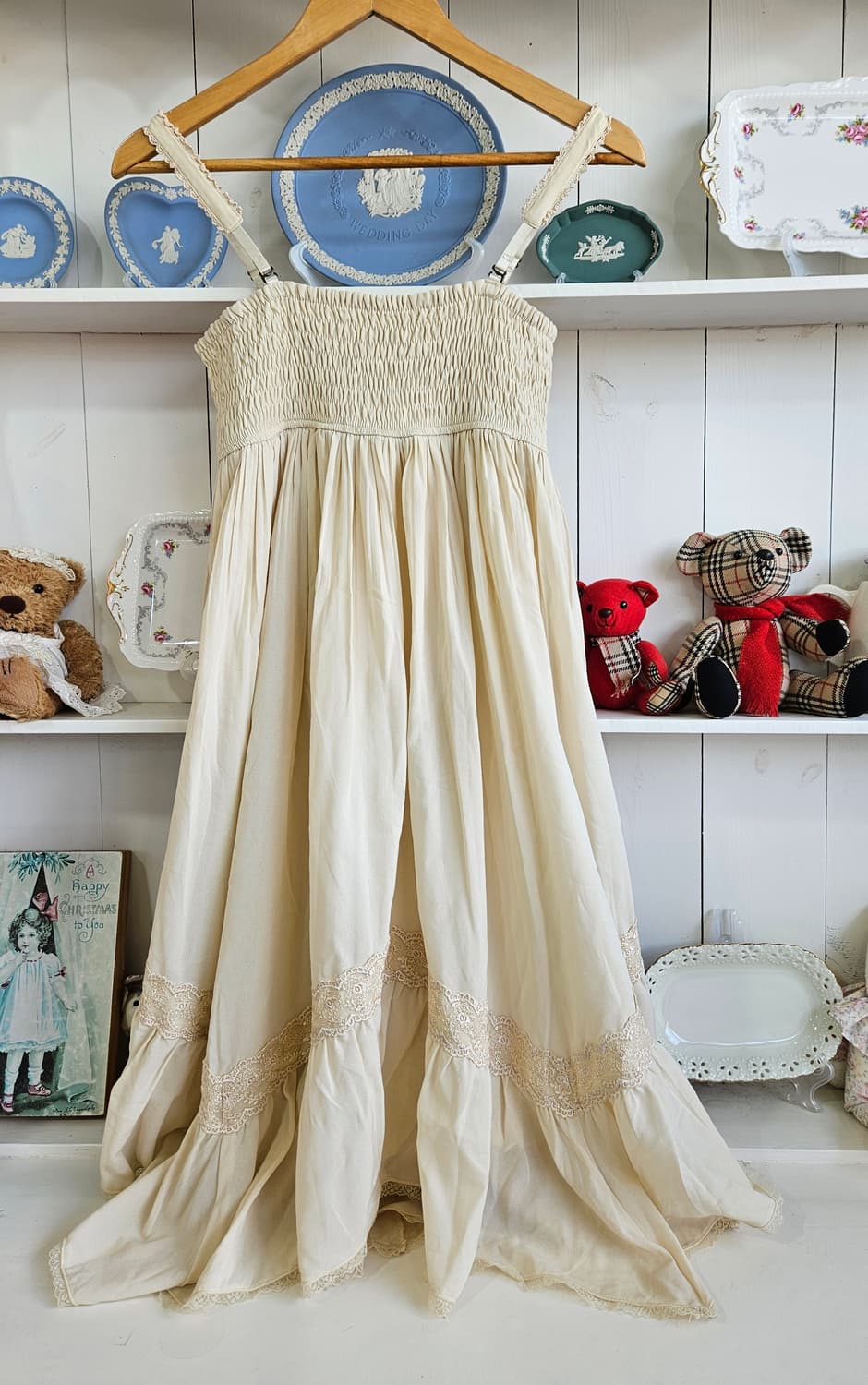 엑시즈팜(axes femme) 크림 쉬폰 레이스 원피스 상품이미지4