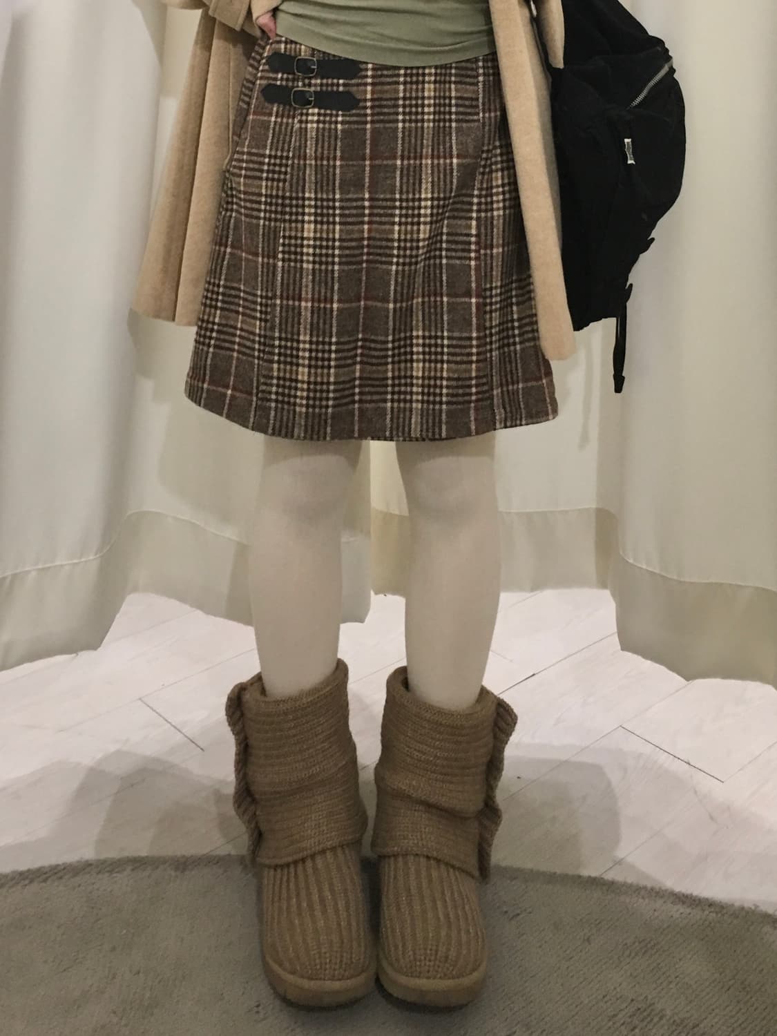 랩 체크 미니스커트(팬츠내장) 상품이미지2