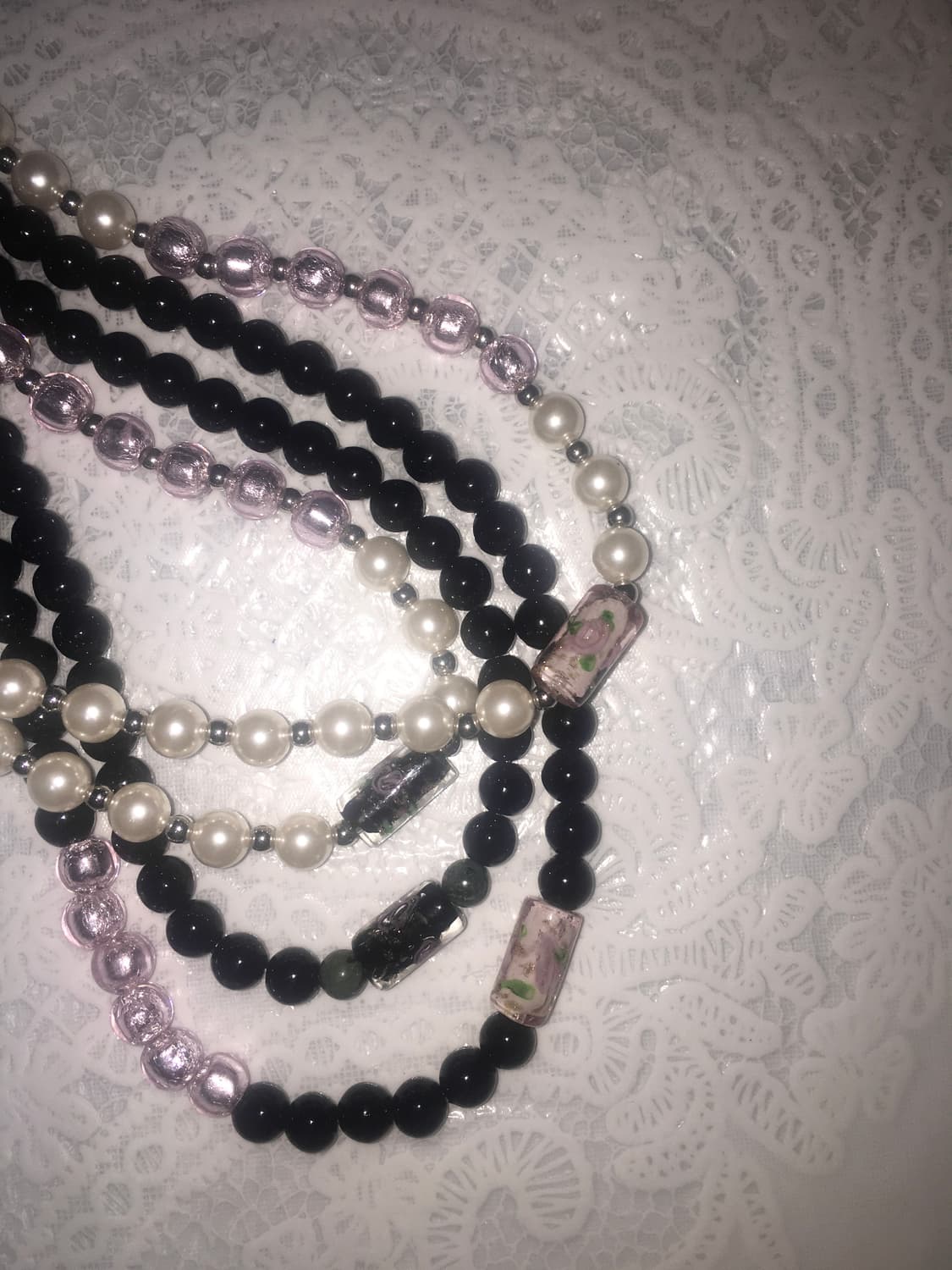 viburnum shop 오리엔탈 장미 초커 목걸이(블랙/핑크) 상품이미지8