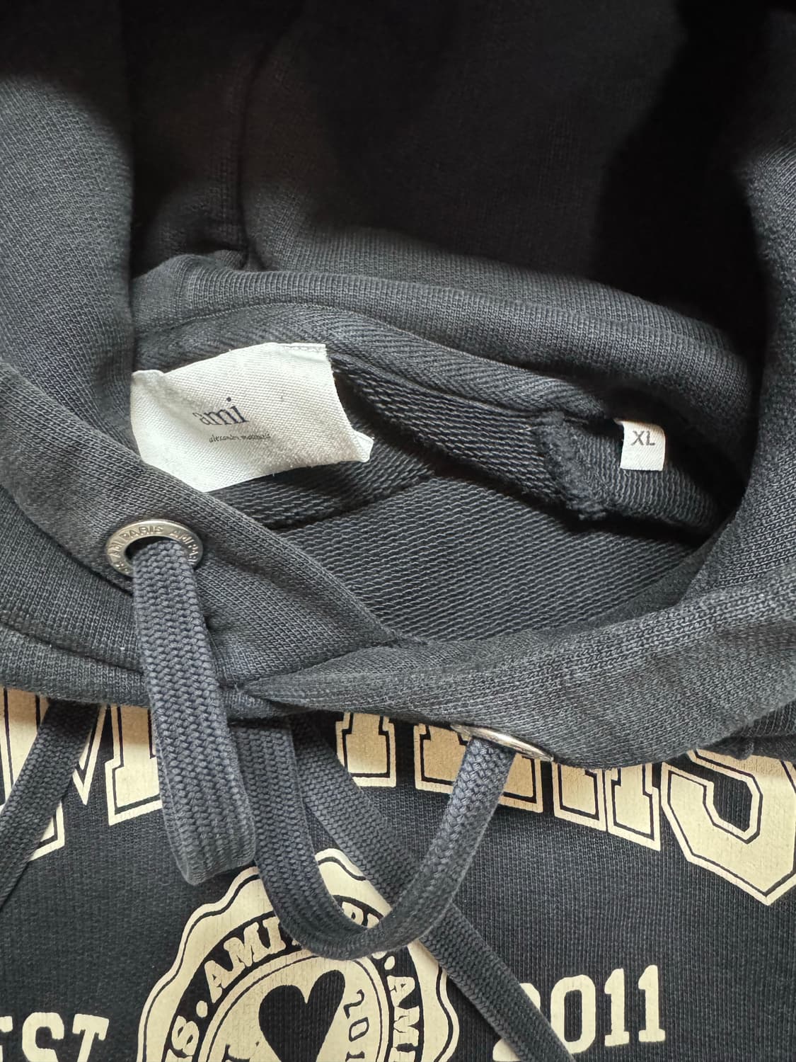 교환 아미 파리 프랑스 후드 스웨트셔츠 블랙 XL -> L 교환 상품이미지4