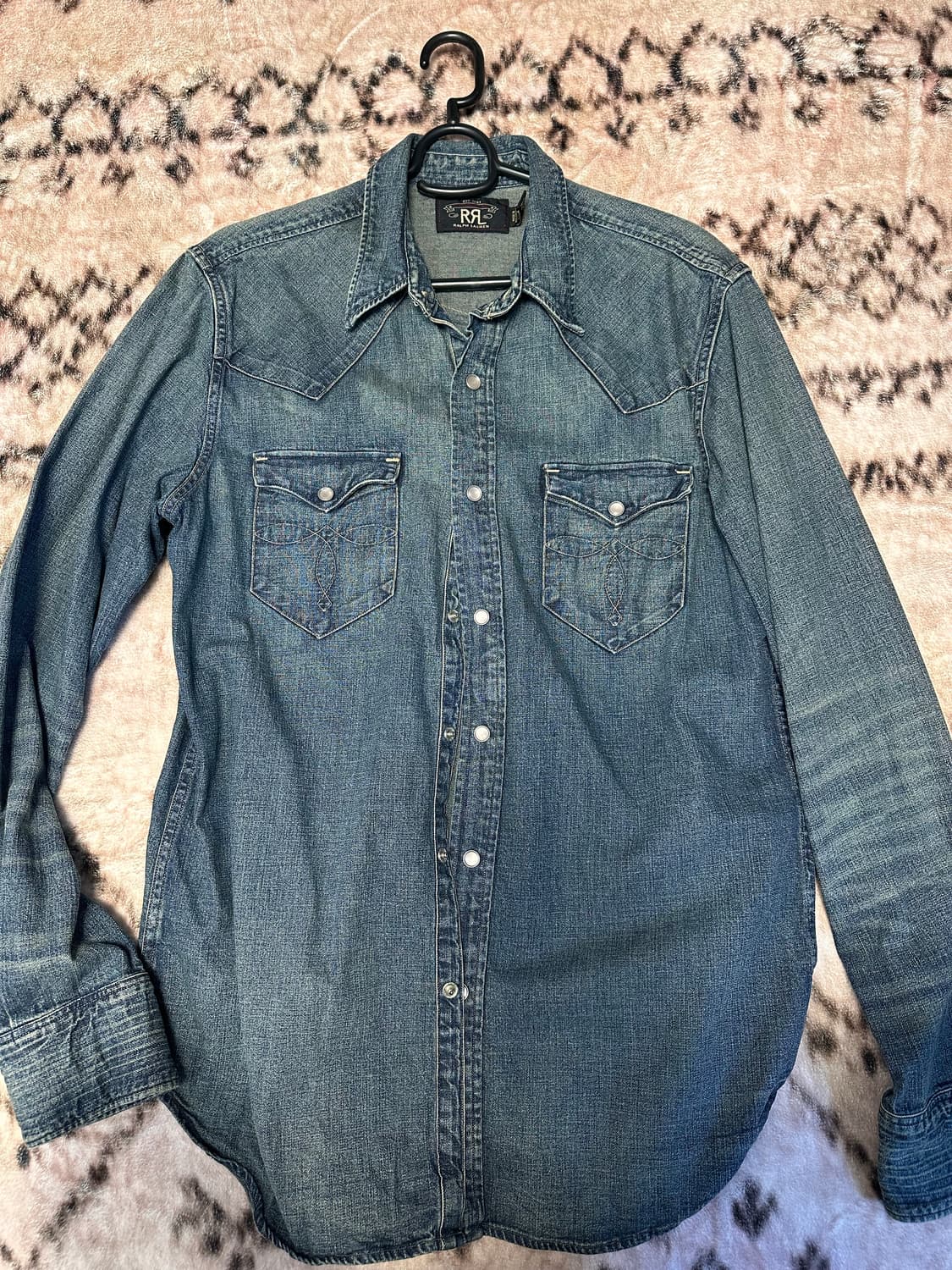 rrl 중청 웨스턴 셔츠 다크워시 m 상품이미지1