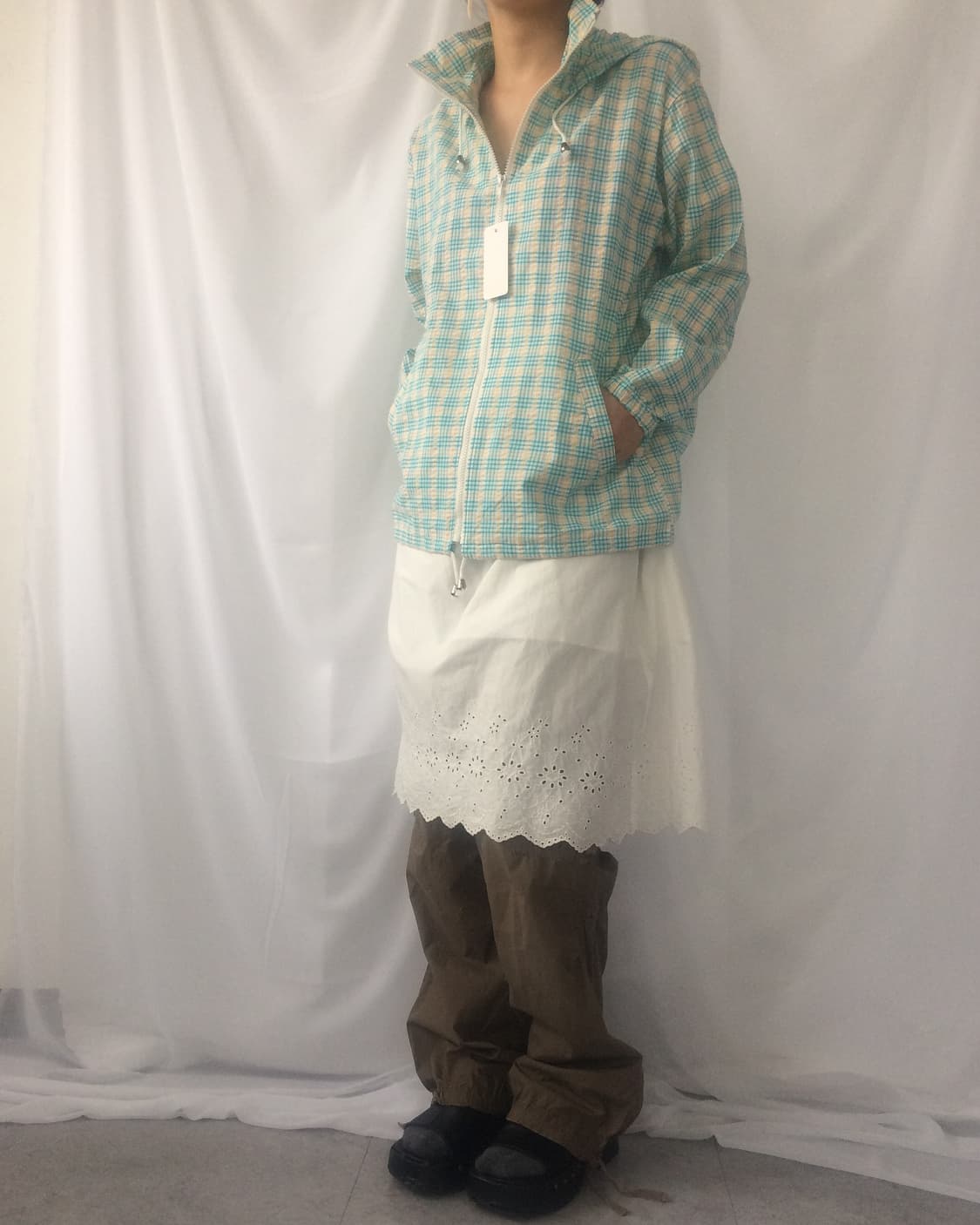 Check pattern hood zip up 상품이미지8