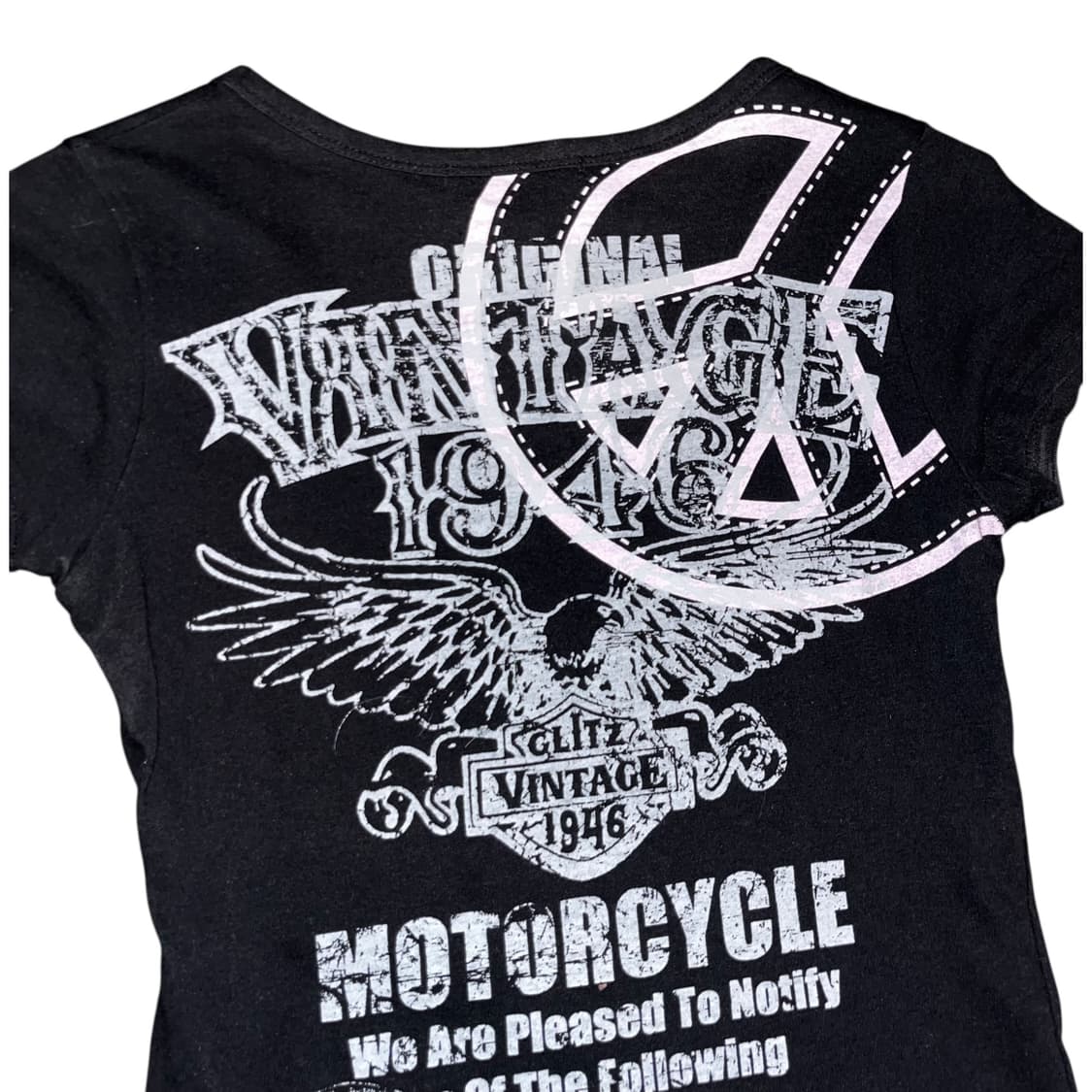 Glitz 글리츠 피스프린팅 반팔티 y2k펑크갸루 상품이미지3