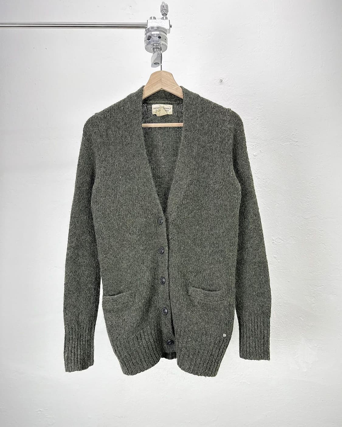 데님 앤 서플라이 랄프로렌 카키 그린 듀얼 포켓 울 니트 가디건 상품이미지1