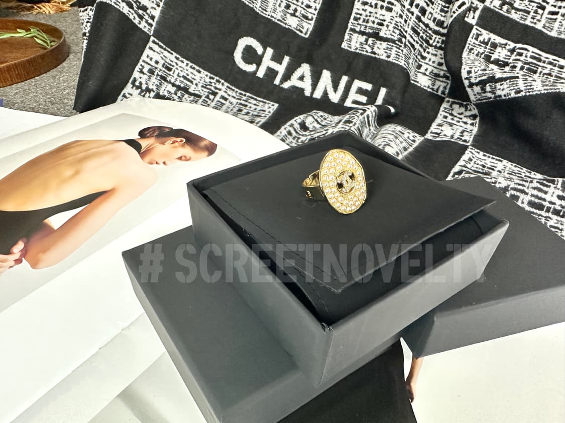 샤넬 빈티지 골드진주 큐빅 반지 상품이미지7