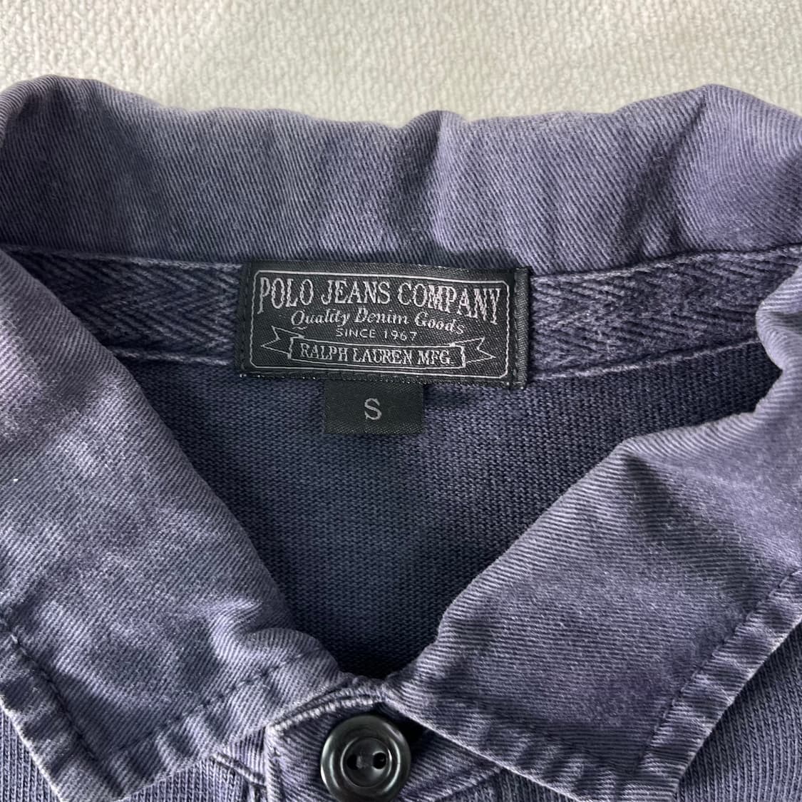 95 폴로랄프로렌 진스 성조기패치 빈티지 워싱 럭비티 상품이미지4