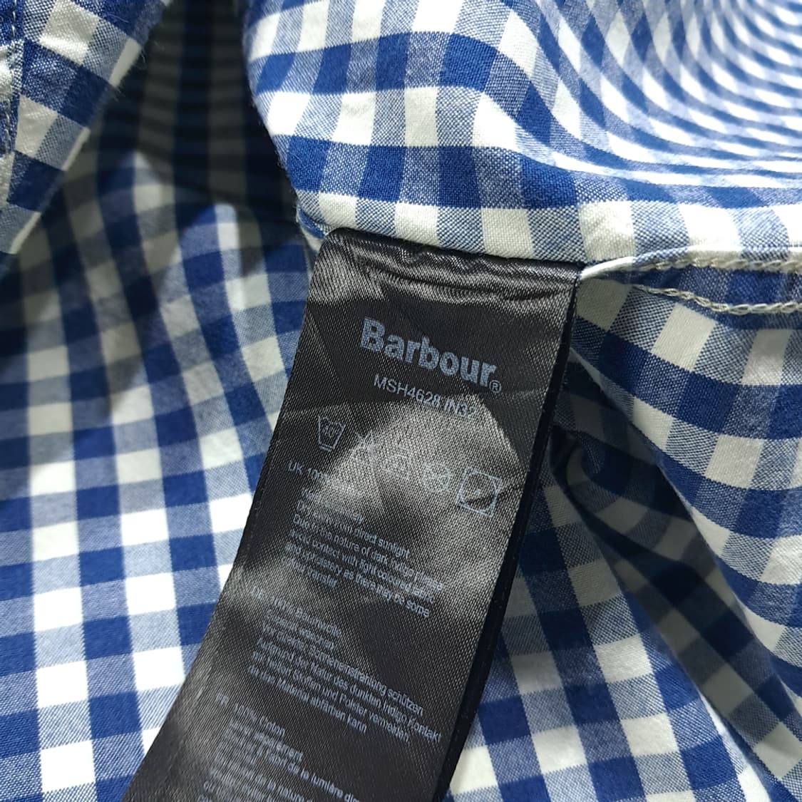 CL495 L 바버 코튼 버튼다운 네이비 깅엄체크 셔츠 남방 상품이미지5