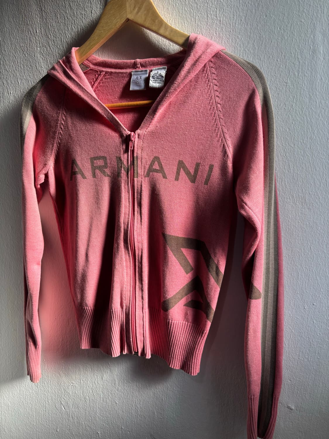 Armani Exchange Pink Knit Hood Zip-Up 상품이미지4