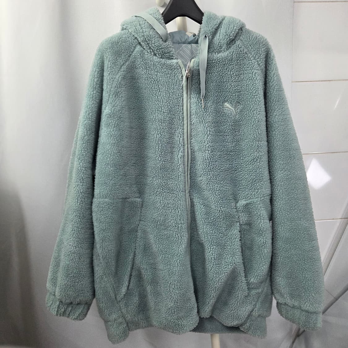 여77 퓨마 리버시블 양면 후리스 자켓 민트 상품이미지2