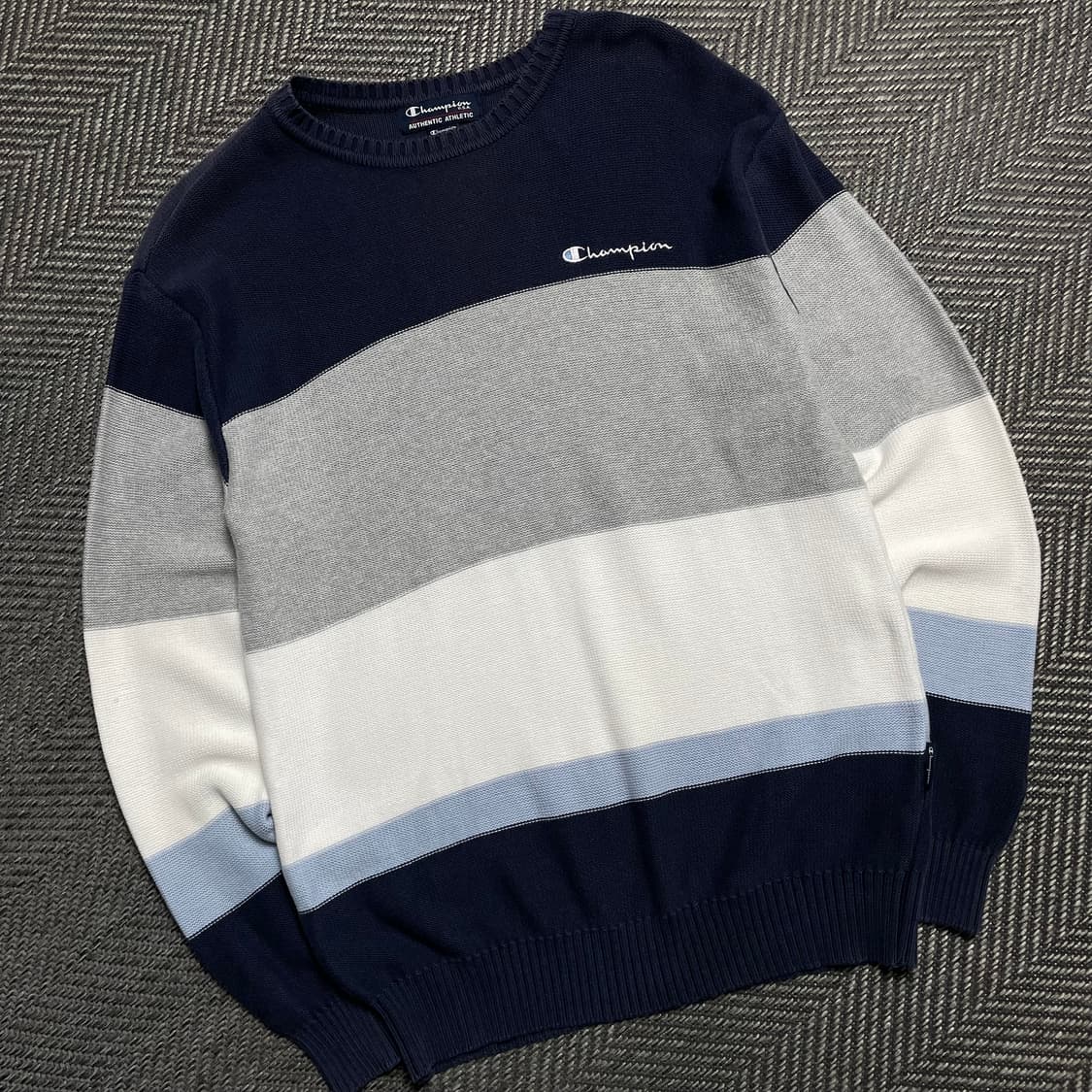 00s 챔피온 올드스쿨 컬러블럭 박시핏 단가라 니트 y 5074 상품이미지1