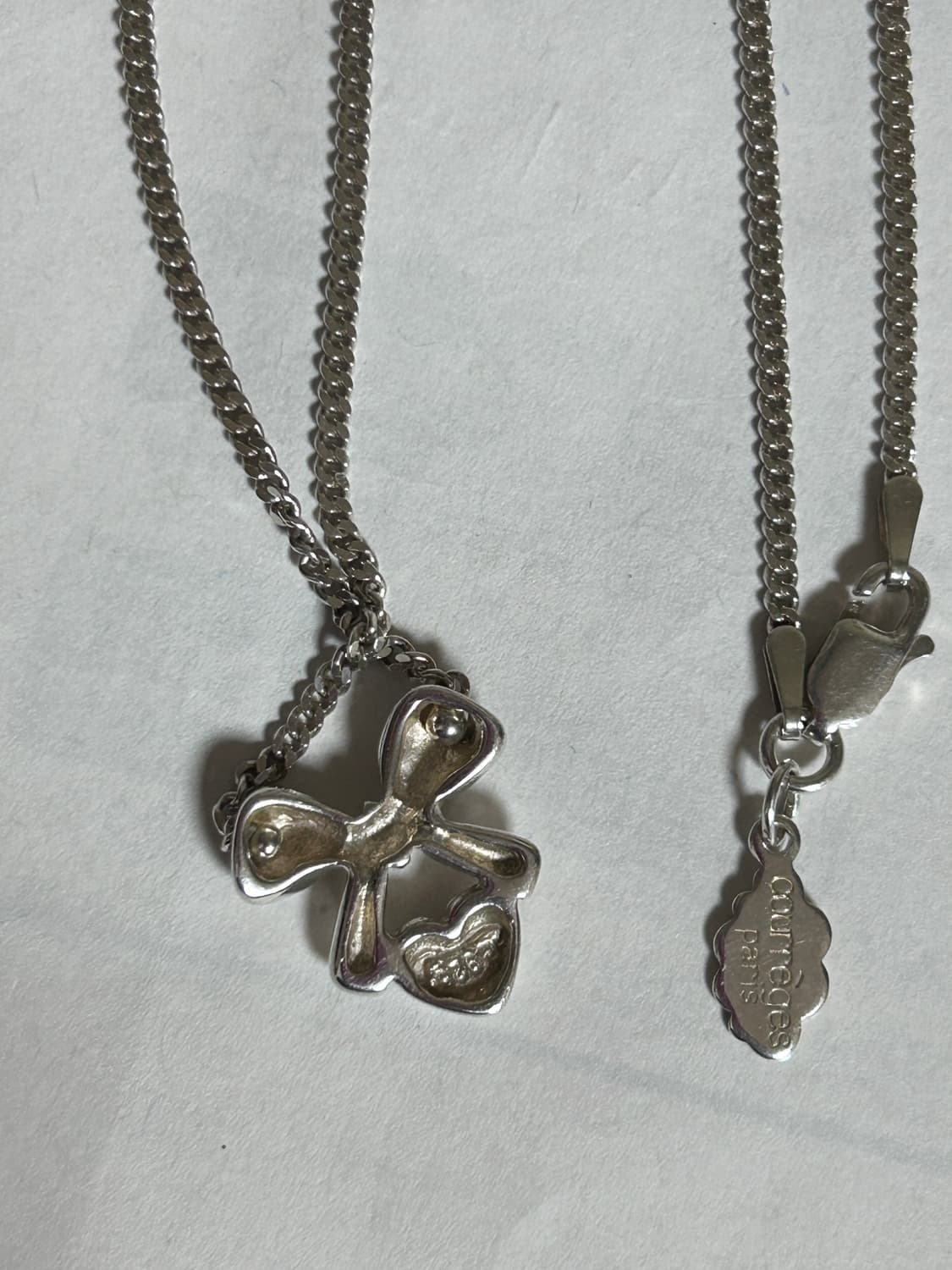 꾸레쥬 925 리본 하트 목걸이 (발레코어)희귀 상품이미지3