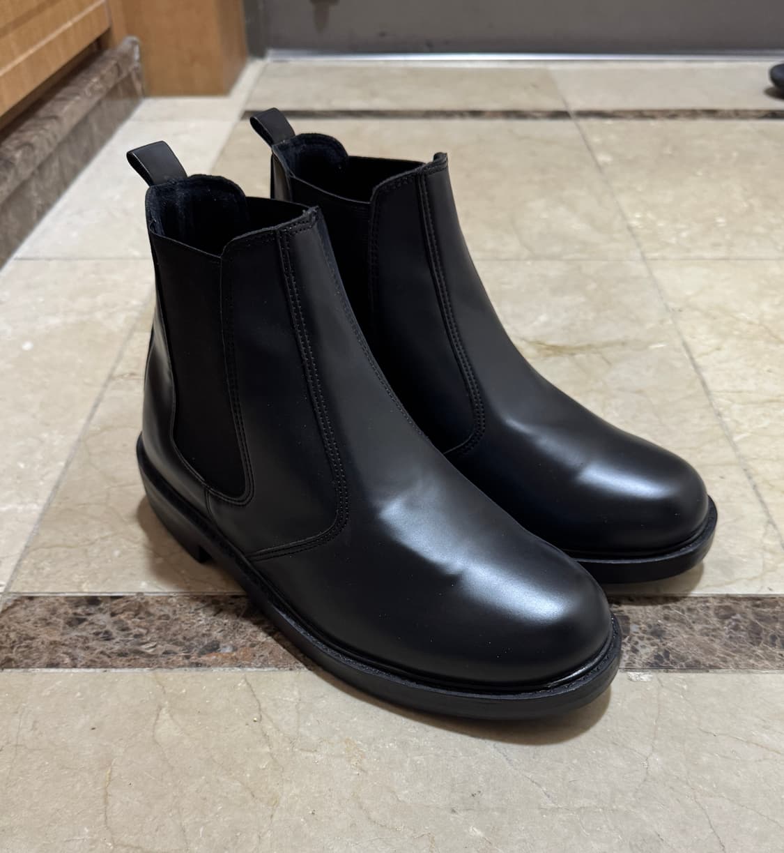 [260] 비에스큐티바이클래시 레더 키높이 첼시부츠 상품이미지1