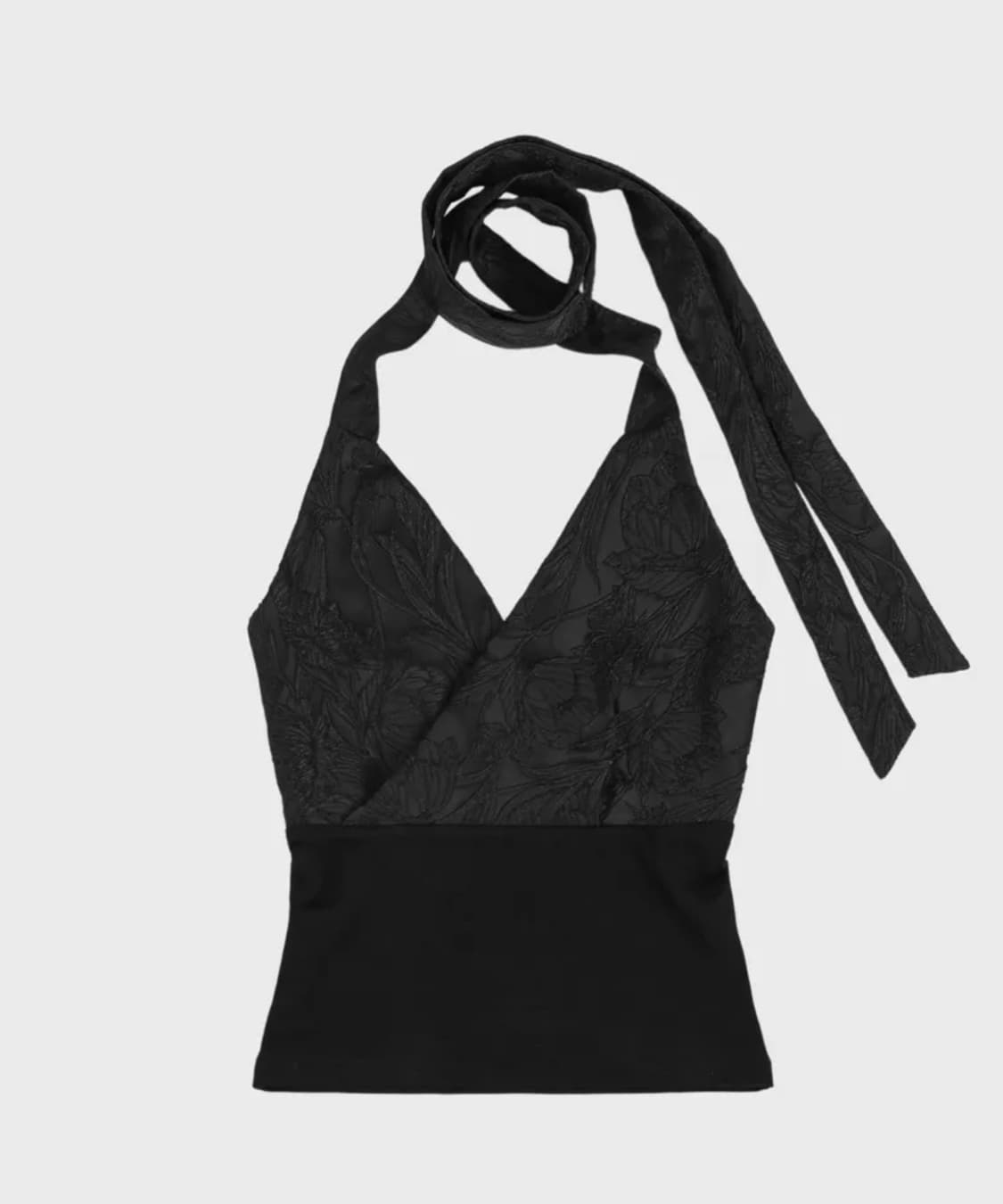달링유어배드 BLACK FLOWER HALTER TOP 상품이미지1