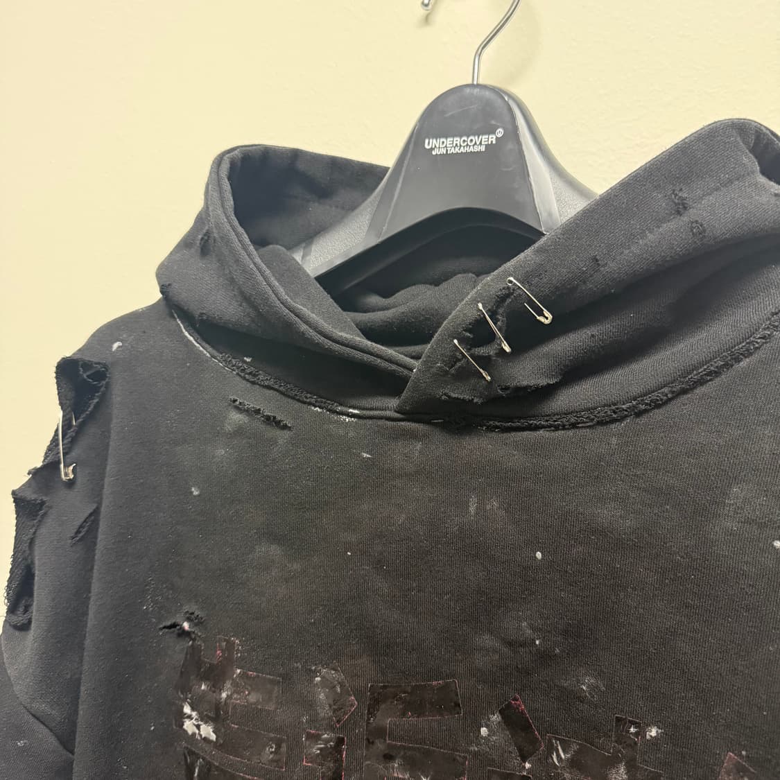 이지 중국 머천 디스트로이드 왁스코팅 후드티 상품이미지3